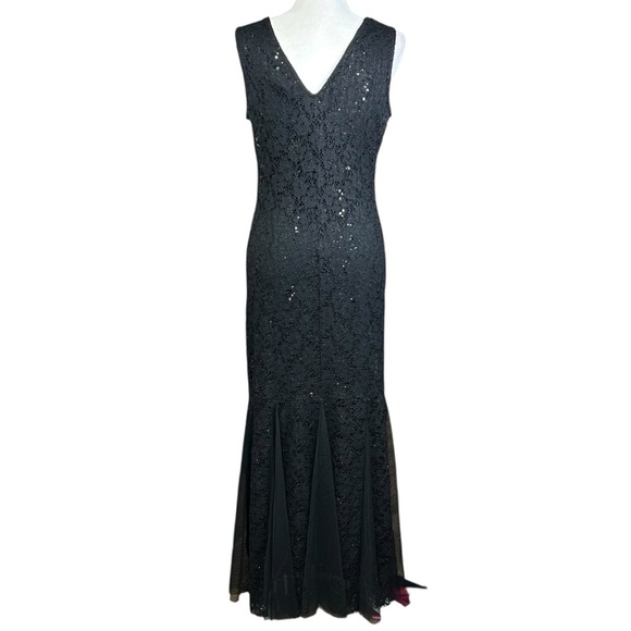 Vintage Candalite Med Lace Sequin Whimsigoth Maxi Dress Dark Fairy Mermaid - Picture 6 of 13